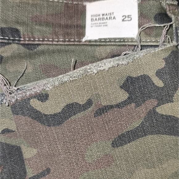 Hudson Barbara High Rise‎ Crop Raw Hem Camouflage Skinny Jeans Size 25 New - Picture 14 of 14